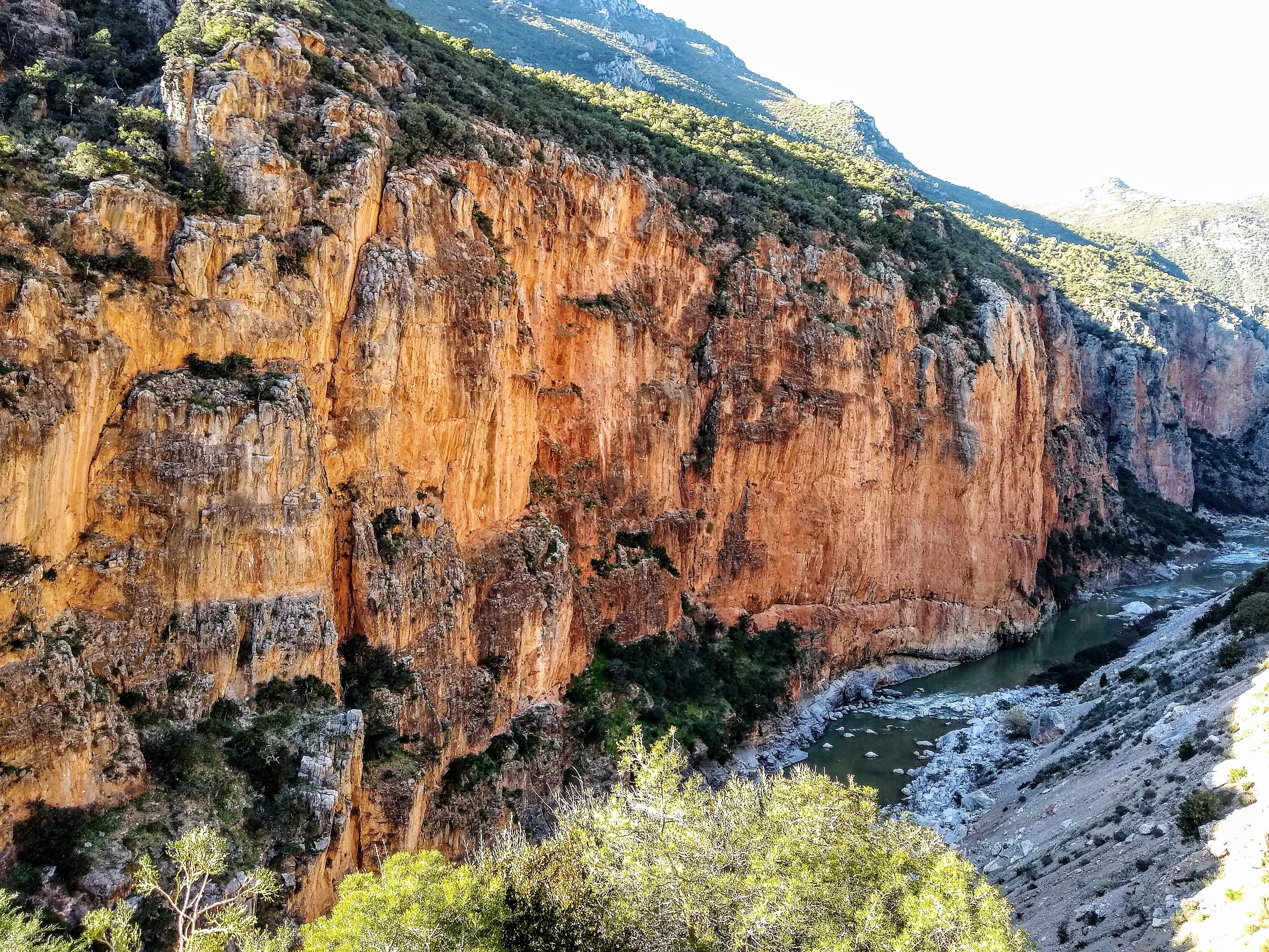 Beautiful cliffs along the Oued Laou, en route from Chefchaouen to Tetouan Morocco
