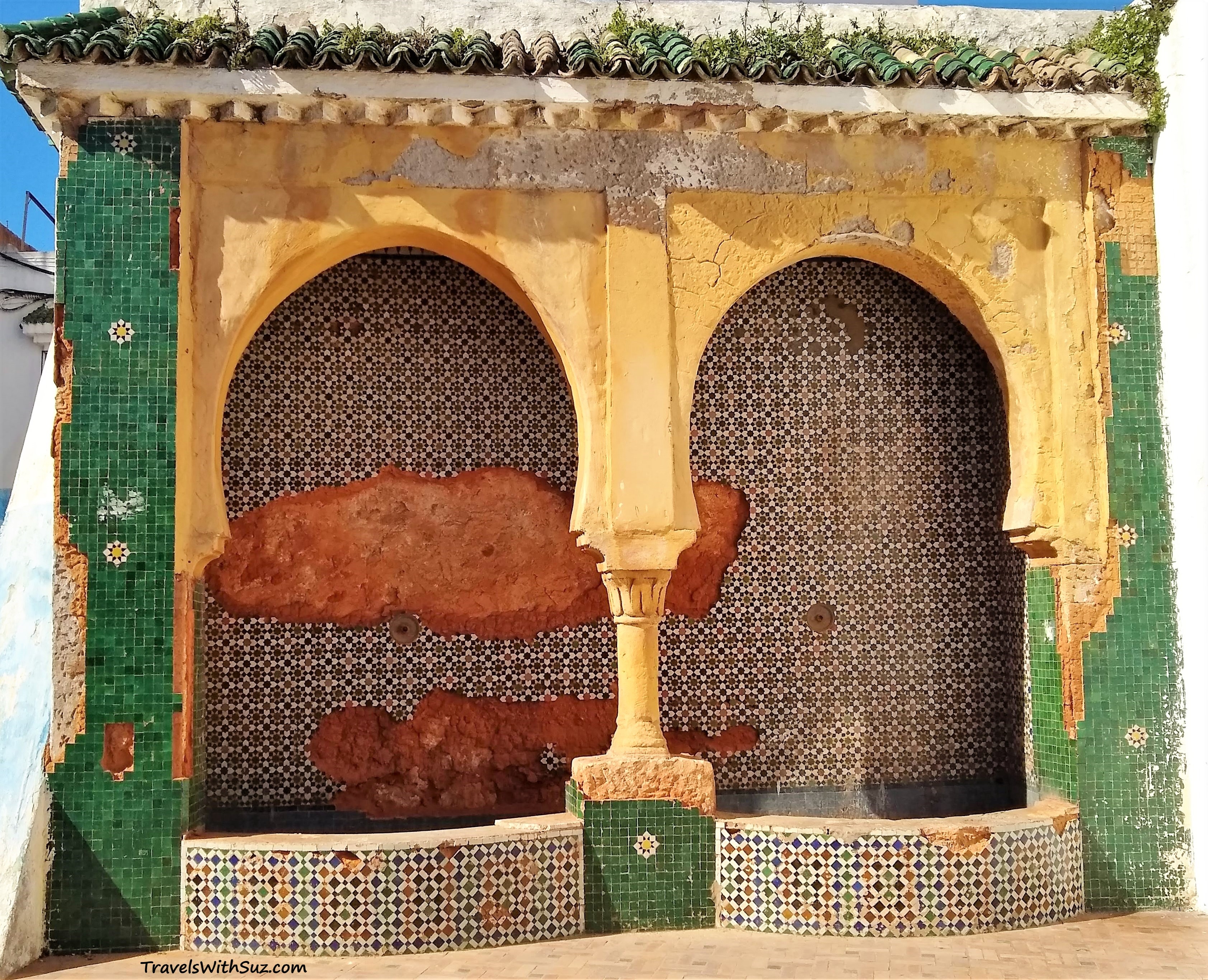 double fountain in Rabat's medina