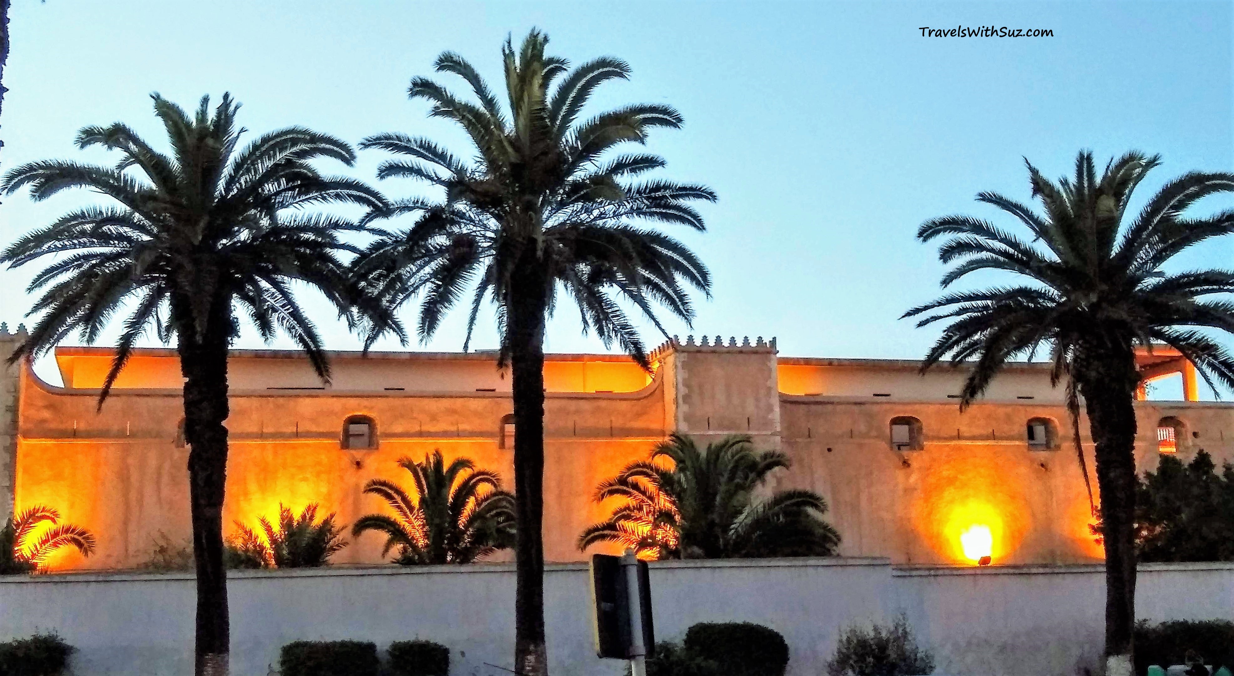 building with palm trees in Rabat, Morocco