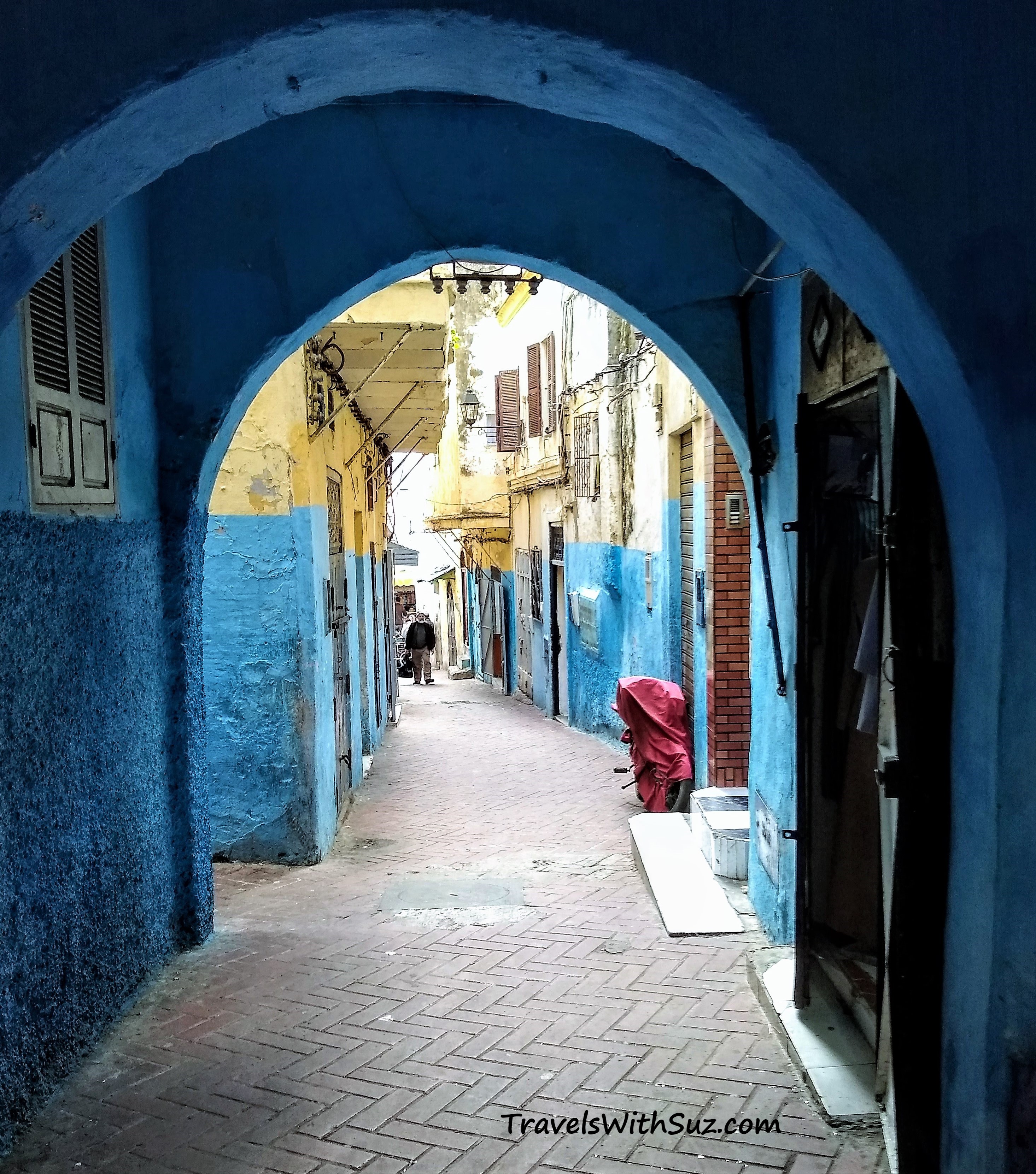 An alley in the Tangier Medina with archways