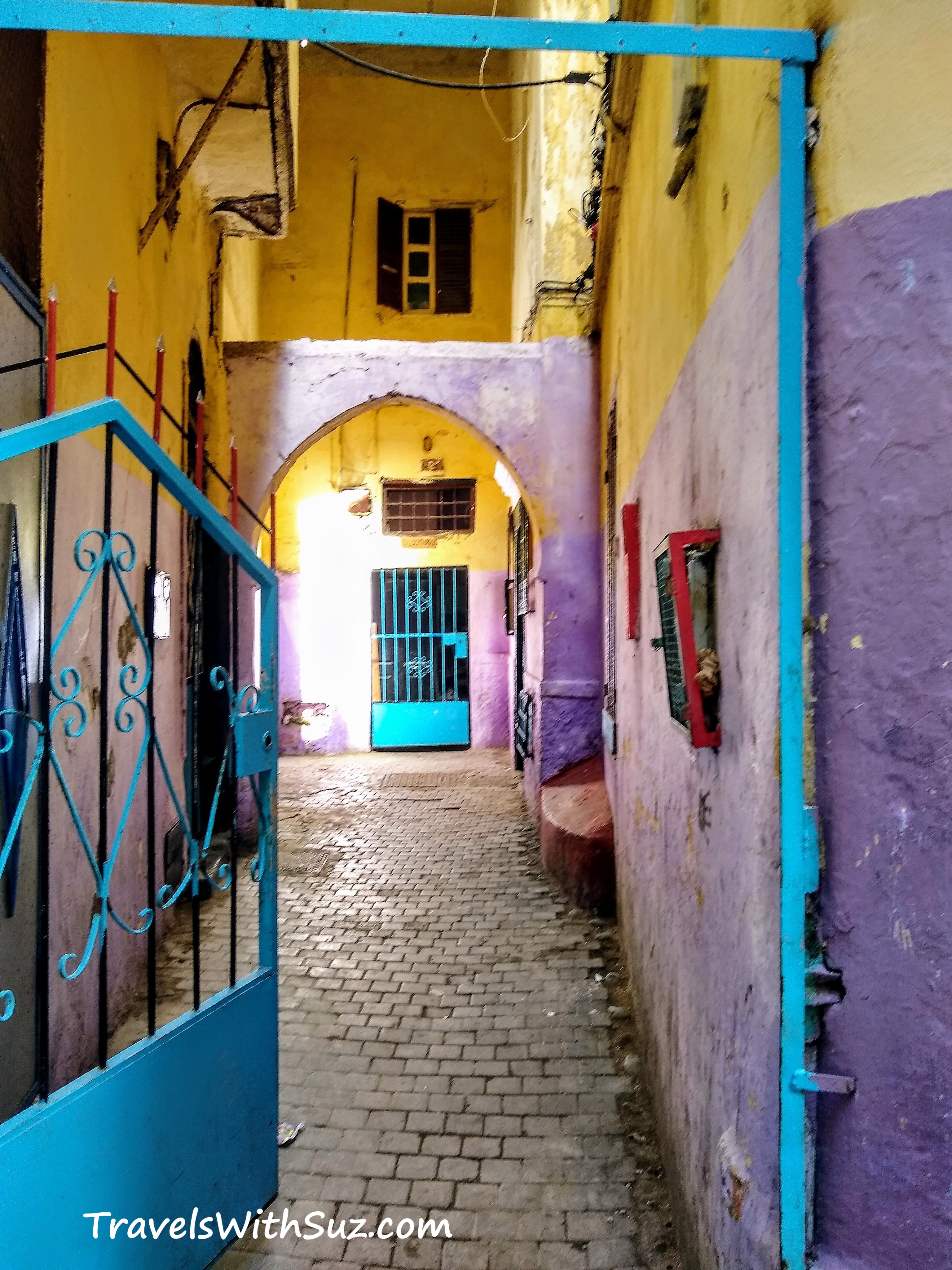 colorful alleyway in the Tangier medina