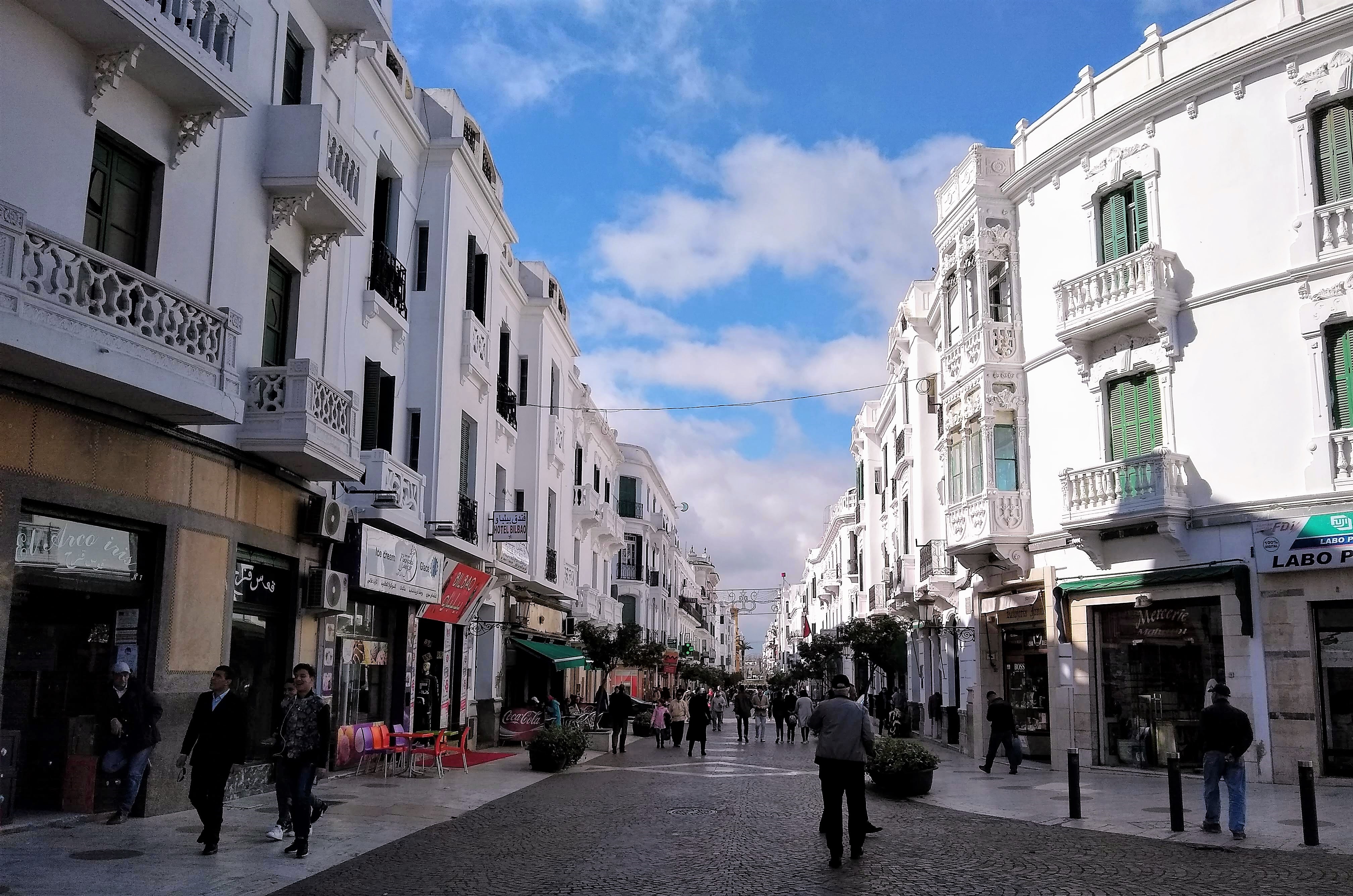 Modern Tetouan, Morocco street scene