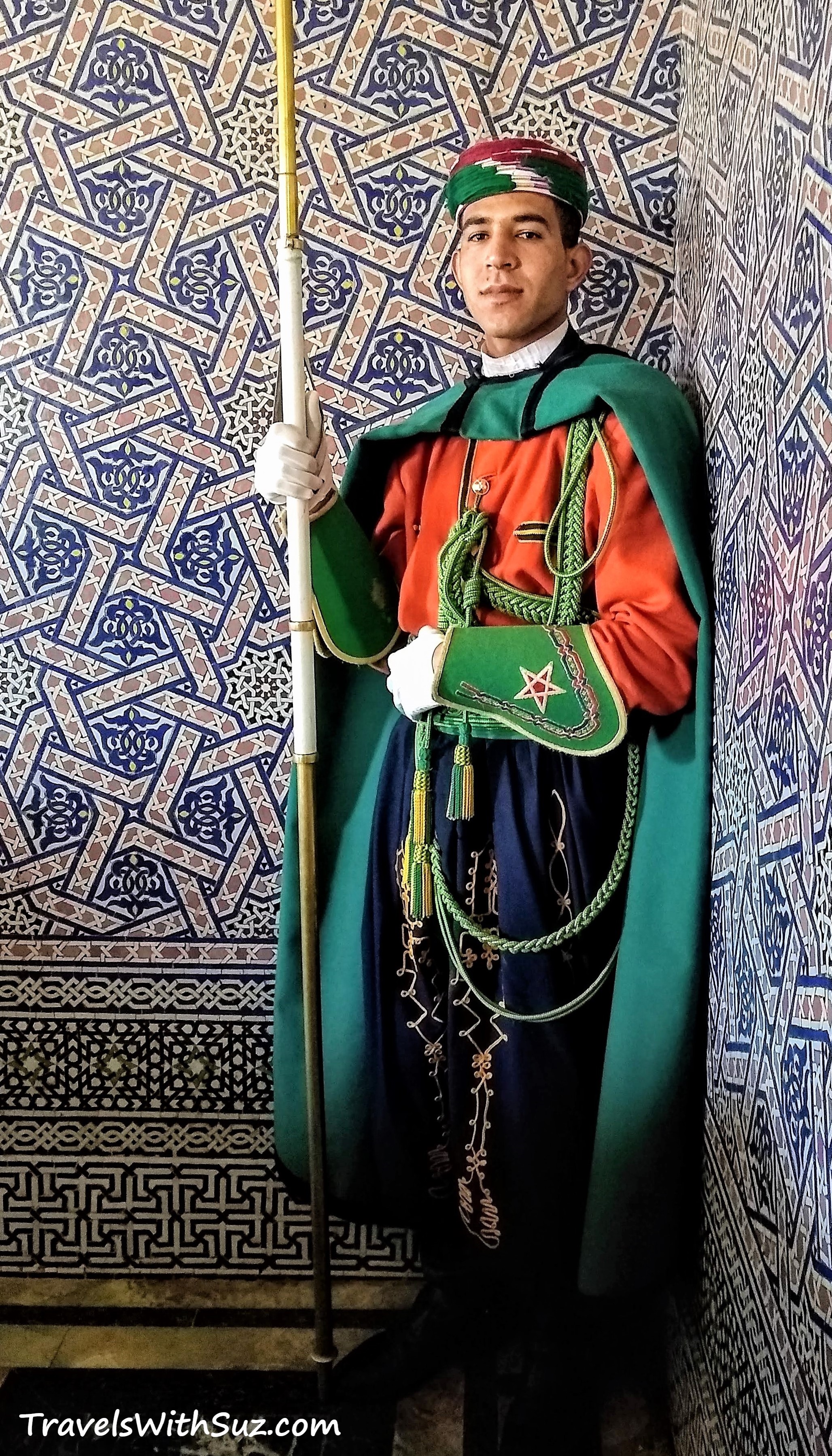 Rabat, Morocco - mausoleum guard with colorful costume