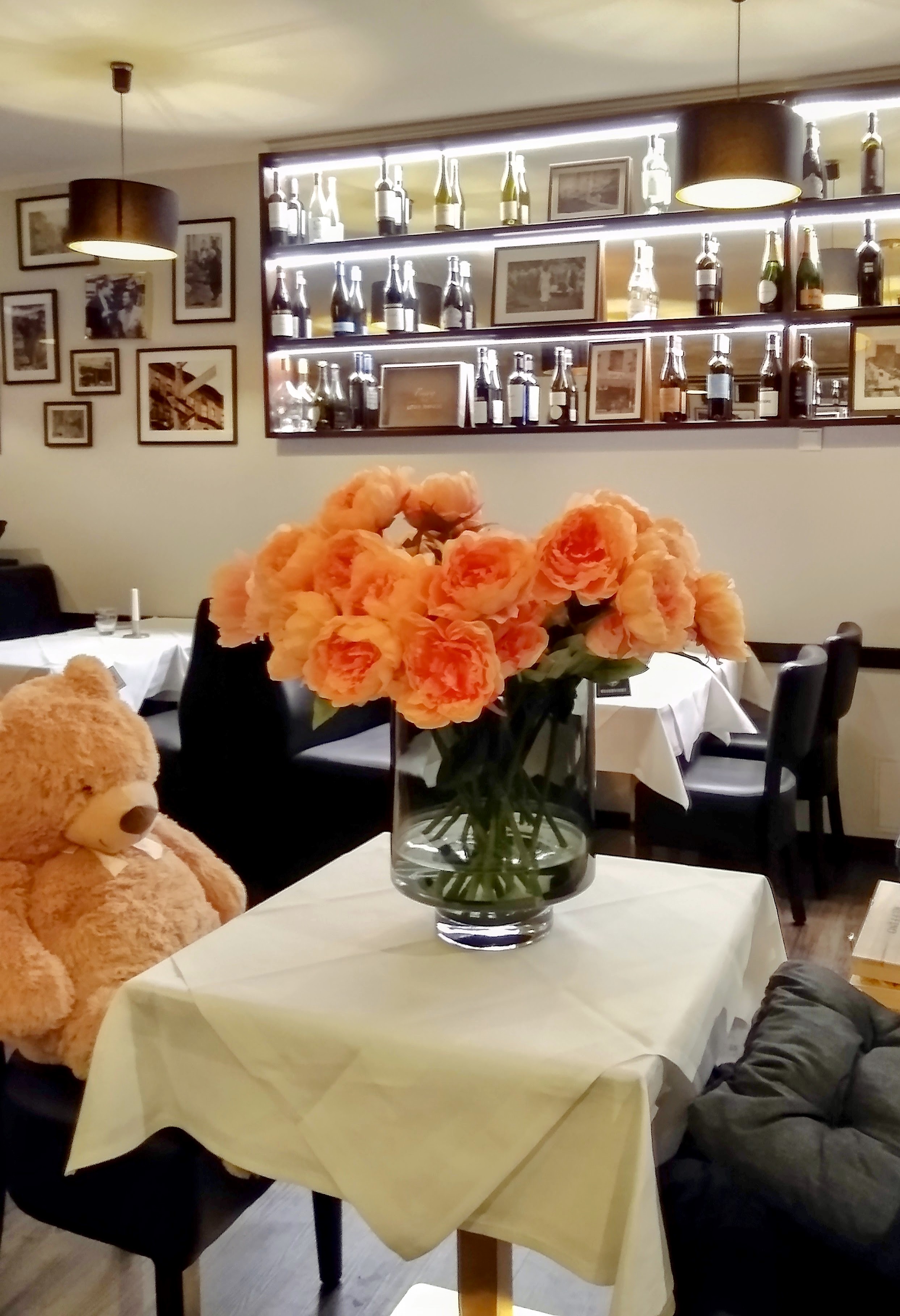 Little Italy Restaurant Interior with stuffed bear, Wiesbaden